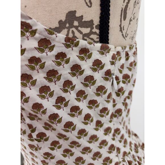 B51 Daughters of India Manjari Maxi Dress Floral XS Ruffle Boho Cottage Flowy - Picture 9 of 11